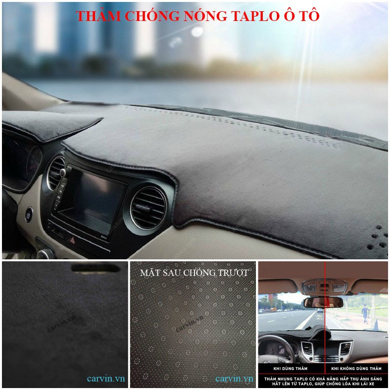 Thảm chống nóng taplo - chống loá kính (nhung lông cừu form theo xe ô tô)
