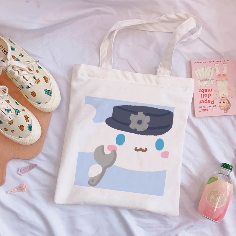 Cindynamoroll Túi Xách tote Hàn Quốc Họa Tiết Dễ Thương Không Khóa Kéo Cho Nữ