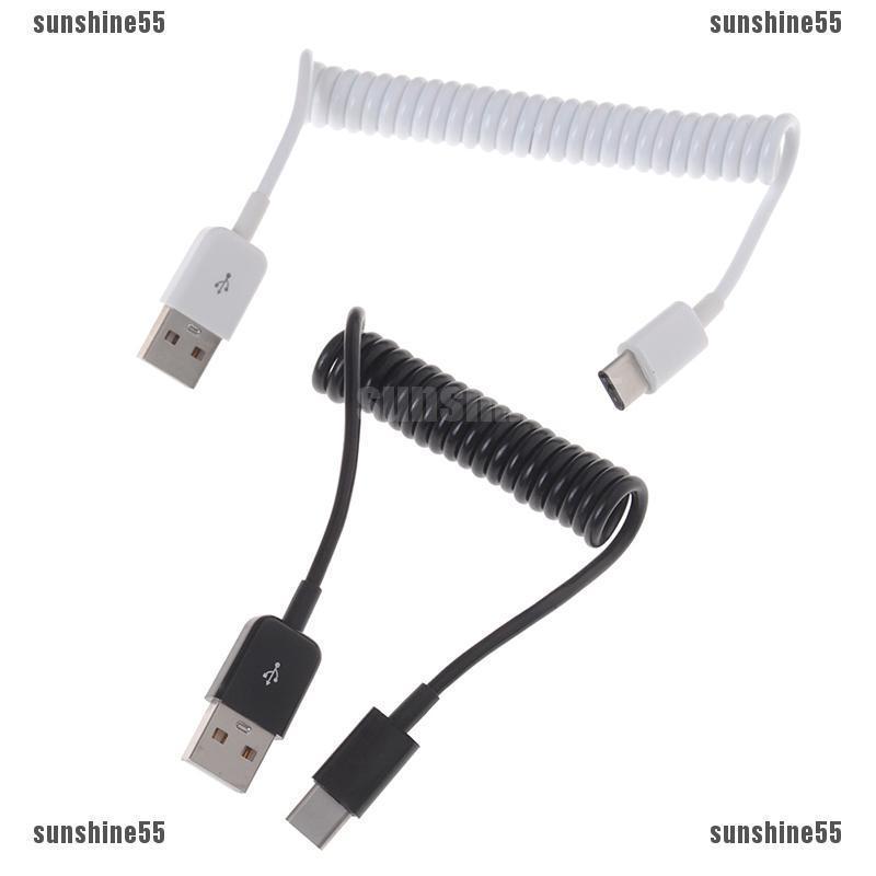 Dây cáp sạc dạng xoắn chuyển đổi USB type C Male sang USB 2.0 Male