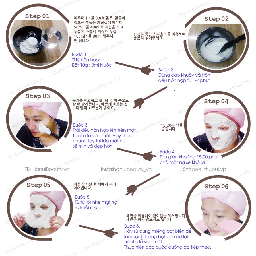 1KG Bột mặt nạ dẻo spa MONTBLIE Vivace Modeling Mask Hàn Quốc