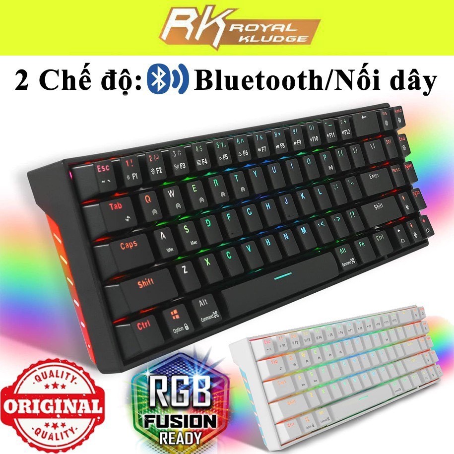 RK71 PRO GAMING - HOTSWAP - Bàn phím cơ Led RGB Bản Version 4.0 - Wireless 2.4Ghz - Bluetooth 5.1 - Cáp Type C - HOTSWAP