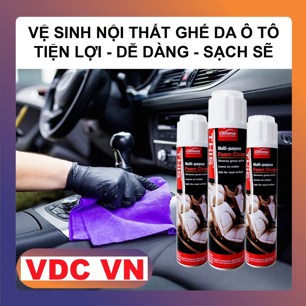 [ HÀNG NHẬP ] Chai xịt vệ sinh nội thất ô tô, Làm sạch ghế Sofa, ghế da, ghế Nỉ, Ghế Vải Foam Cleaner Chính Hãng THIS