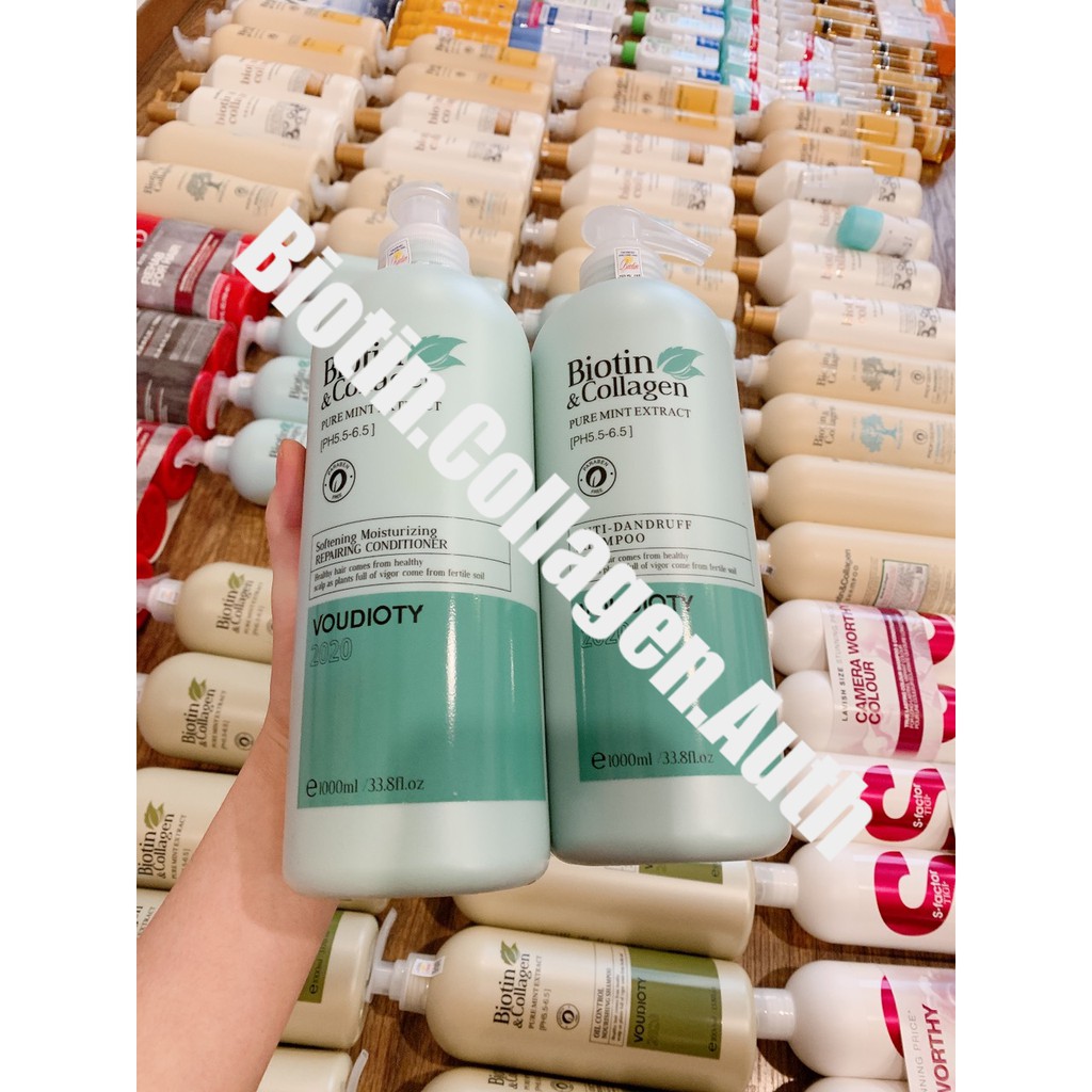 🛑FreeShip🛑Cặp Dầu Gội Xả Biotin Collagen Xanh Dương | Giảm Gàu Hiệu Quả ⚜️Hàng Chính Hãng⚜️ Ⓒ 79