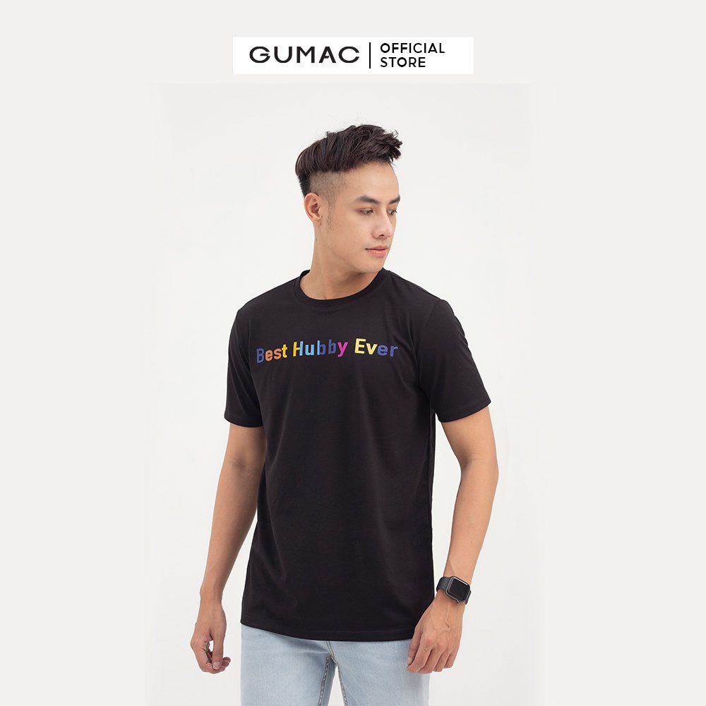 Áo thun nam cổ tròn in chữ màu nổi bật cá tính ATNB827 GUMAC | BigBuy360 - bigbuy360.vn