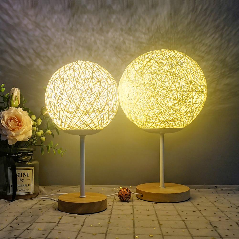 [Hàng Sẵn] Đèn ngủ để bàn Gỗ tre Sạc USB Hình bóng mây LED chiếu sáng trang trí phòng ngủ【Tennessee052】