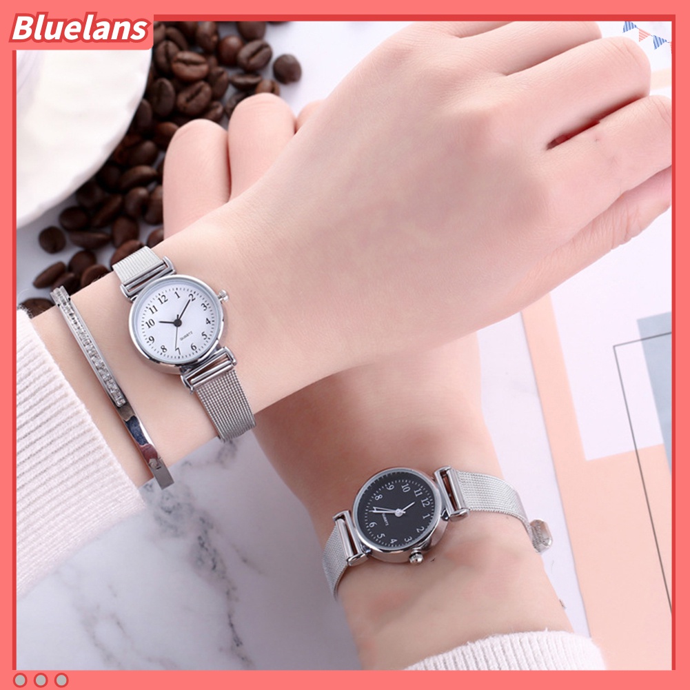 Đồng Hồ Đeo Tay Mặt Tròn Dây Lưới Cỡ Nhỏ 48h Kiểu Vintage Cho Nữ