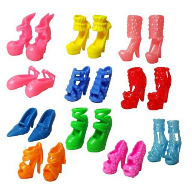 Set 10 đầm và 10 đôi giày cao gót múa ba lê xinh xắn cho búp bê