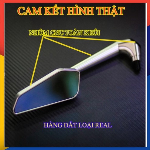gương kính chiếu hậu rizoma 744 cao cấp chân gương xéo có zon (giá 1 chiếc)