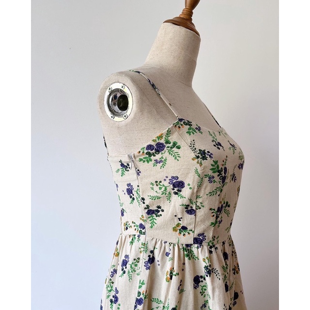 Đầm dây ba tầng in họa tiết, form xoè công chúa, lưng thun co giãn DOKESI  - Willow dress