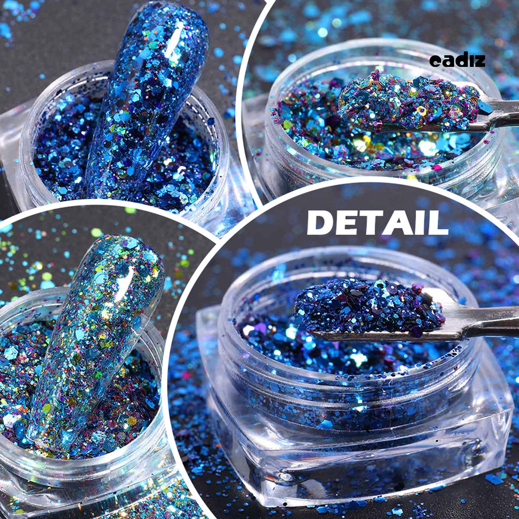 Bộ 6 Hộp Kim Sa Lấp Lánh Trang Trí Móng Tay Tiện Dụng