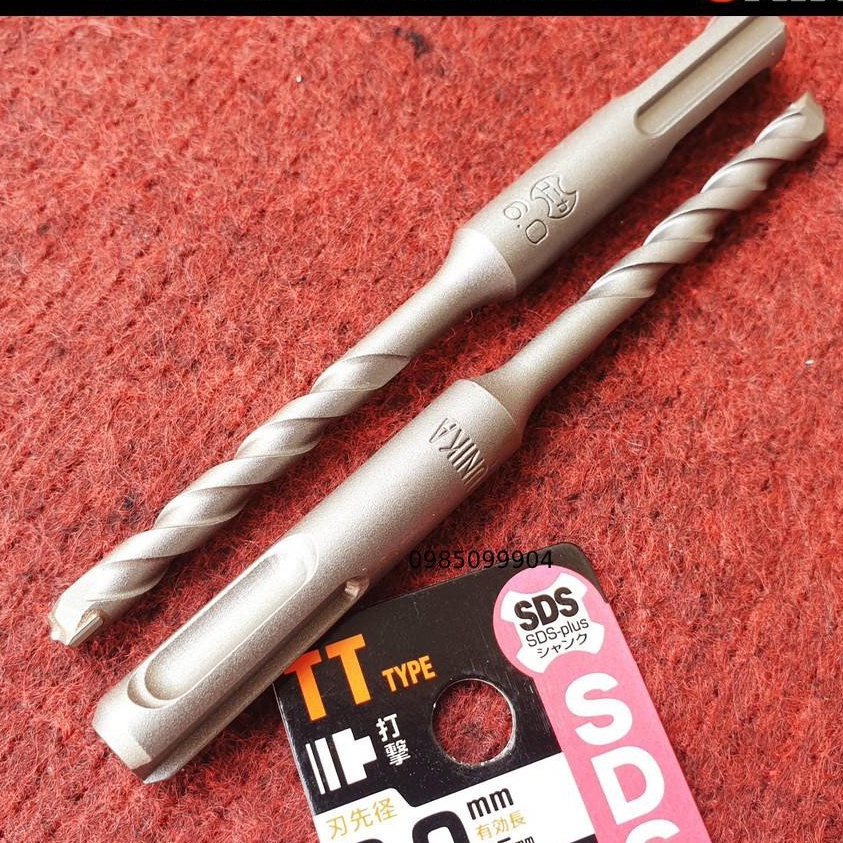 Mũi khoan bê tông hợp kim SDS Plus 3.2 - 6.0mm Unika mã TT hợp kim TCT - khoan bê tông , đá, tường gạch