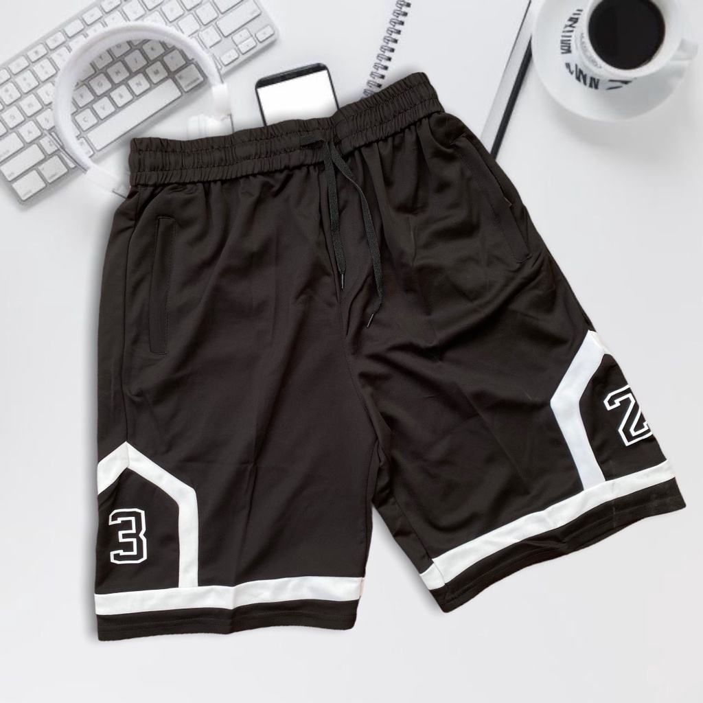 Quần short gấu trắng Unisex cao cấp, quần đùi nam chữ V thể thao chất mì hàn