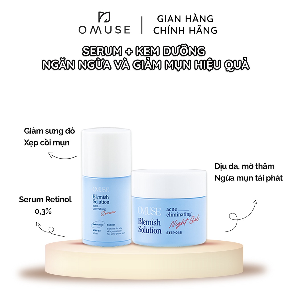 Serum giảm mụn và ngăn ngừa mụn chuyên sâu OMUSE Blemish Solution Acne Correcting Serum 30ml