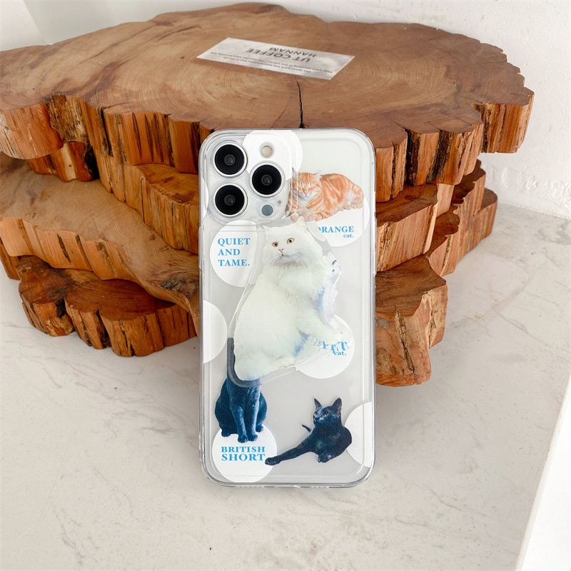 Ốp Điện Thoại TPU Mềm Có Đế Đỡ Hình Mèo Cho Iphone 7 8 PLUS X XR XS 11 12 13 PRO MAX SE 2020