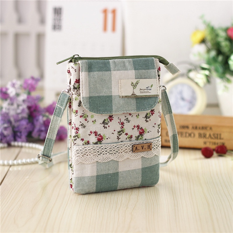 Túi Vải Đeo Chéo Mini Mẫu Mới Dùng Đựng Điện Thoại/Tiền Xu