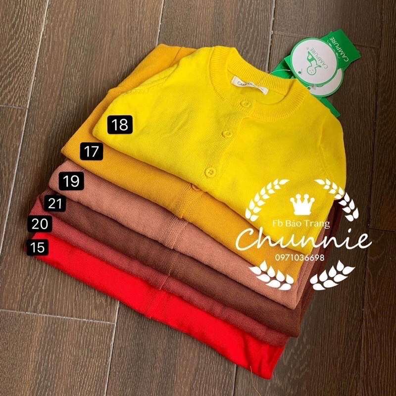 Áo khoác len mỏng cardigan thu đông bé trai bé gái Chunnie Shop