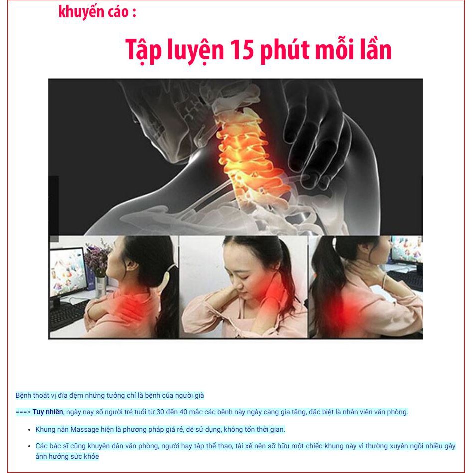 Khung nắn chỉnh cổ chuẩn điện từ MỚI (14 ĐIỂM)- Hỗ trợ nắn chỉnh, điều trị thoát vị đĩa đệm, thoái hóa, đau, mỏi vai gáy