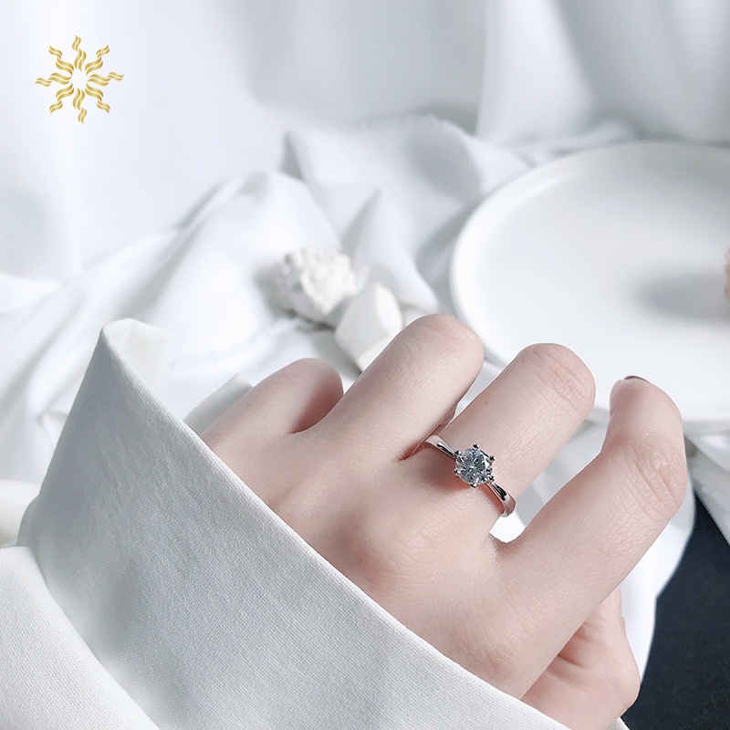 Nhẫn Hình Vương Miện Đính Đá Zircon Thời Trang Hàn Quốc Cho Nữ Gi CR1