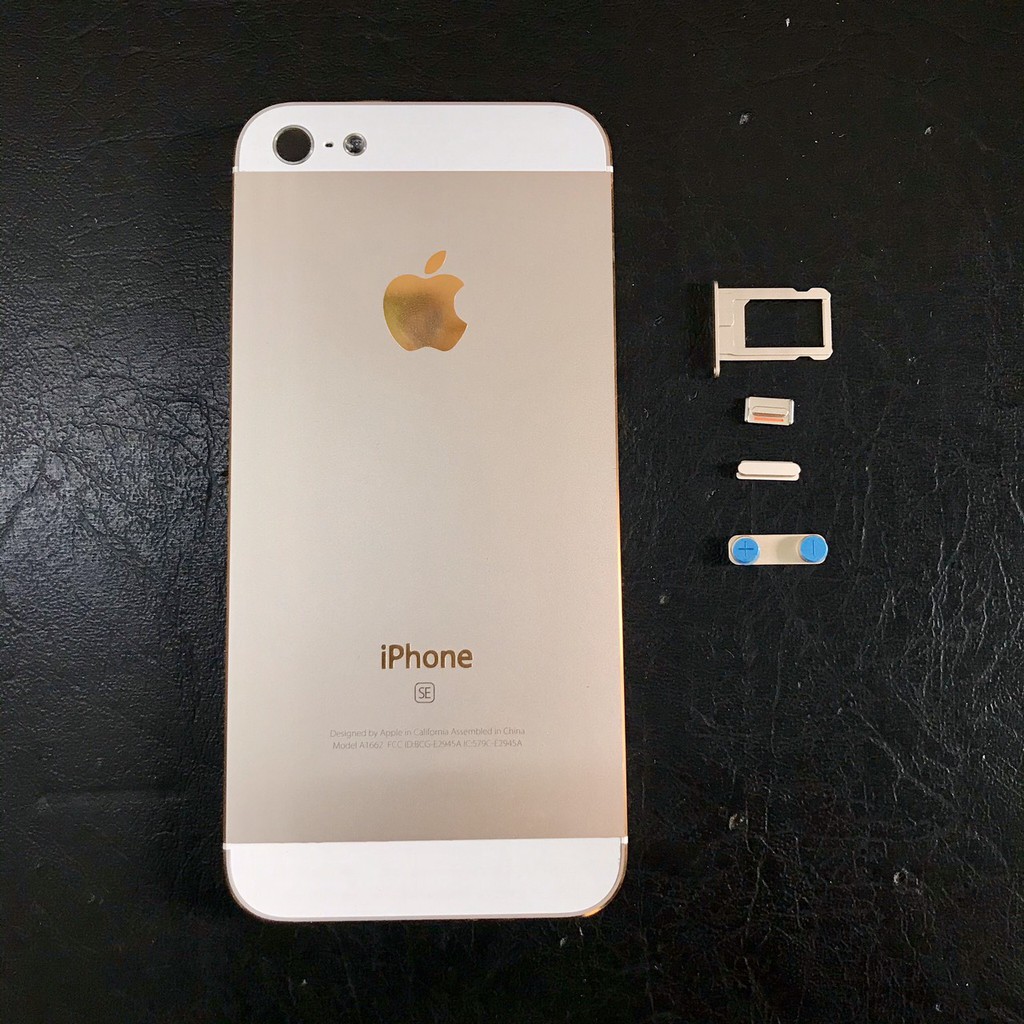XẢ KHO GIÁ SỐC Vỏ iPhone 5 5S Gold viền vàng đậm, khắc free imei hoặc SE