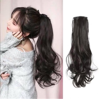 Tóc giả cột xoăn gợn nhẹ