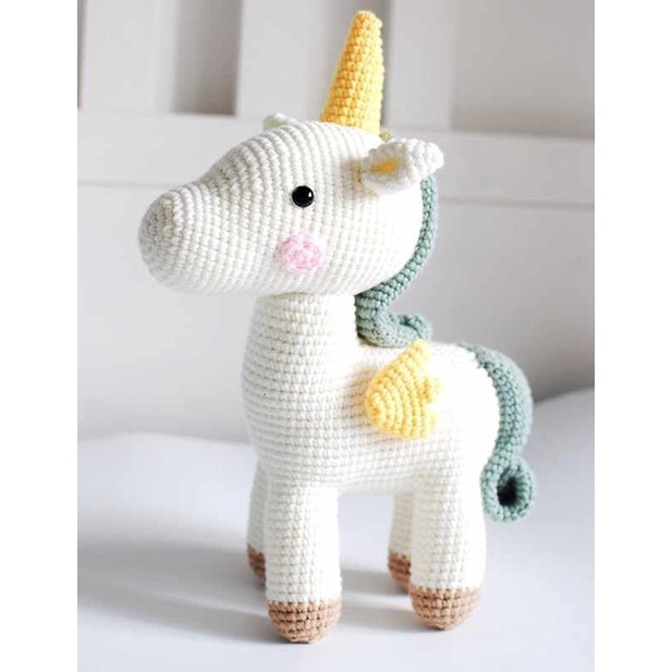 Kì Lân Pony Nhồi Bông Dễ Thương Cho Bé - Thú Bông Len Handmade Đan Móc Thủ Công Bằng Tay