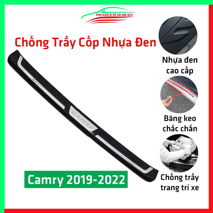 Ốp chống trầy cốp ngoài nhựa đen Camry 2019-2020  hàng loại 1 dán cốp sau chống xước trang trí xe