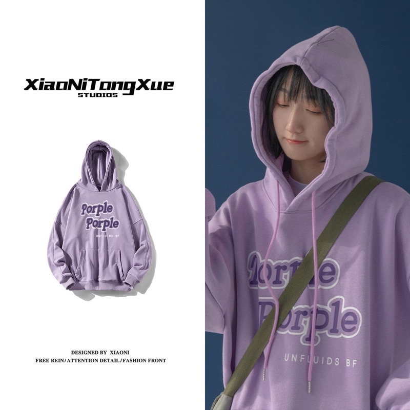 [ORDER] ÁO HOODIE DA CÁ XIAONI M47-56 (bảng màu tím)