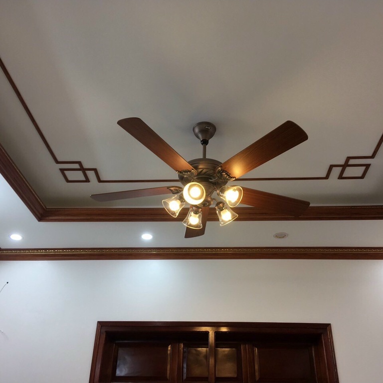 Quạt Trần Cánh Gỗ Hiện Đại 236, Quạt Trần Trang Trí Phòng Khách/Phòng Ngủ, Động Cơ AC