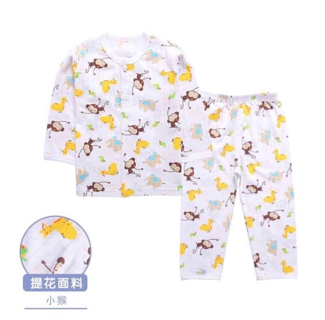 [Chọn mẫu - Đủ size] Bộ cotton giấy hàng xuất Nhật cho bé [cúc giữa sz 66-100 tương ứng 5-13kg]