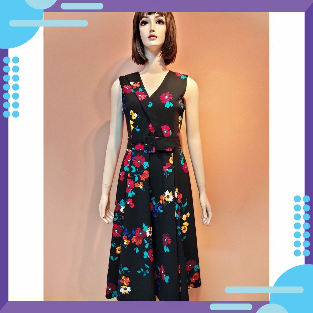 ĐẦM 𝐋&𝐄 𝐅𝐀𝐒𝐇𝐈𝐎𝐍 𝐔.𝐒 - Đầm hoa dáng xòe - váy xòe - Váy xòe đi chơi - Váy hoa - Đầm đi chơi