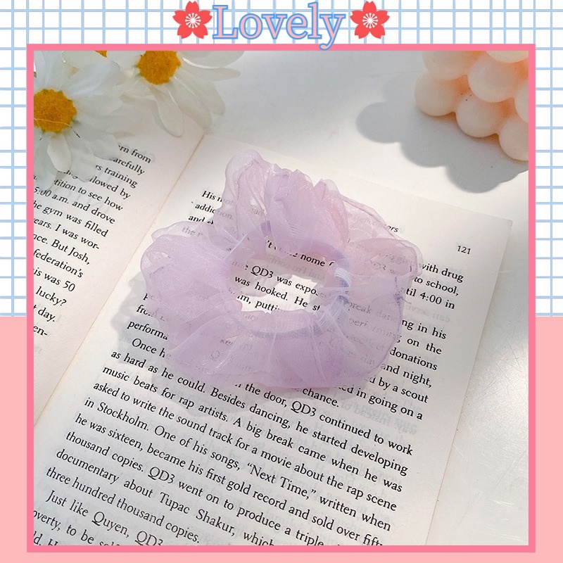 Dây Buộc Tóc Scrunchies Vải Satin In Họa Tiết Hoa Dễ Thương Phong Cách Thời Trang Hàn Quốc Cho Nữ