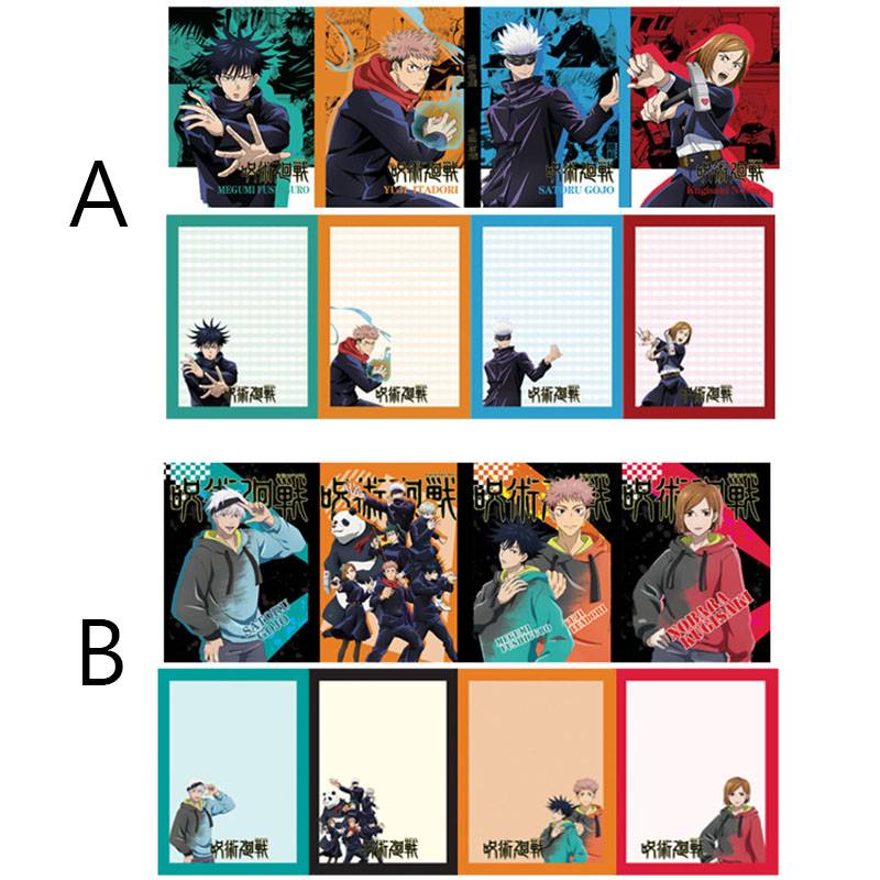 Giấy Ghi Chú Họa Tiết Dễ Thương Tiện Dụng New Anime Jujutsu Kaisen Sticky Notes Index Memo Pad Bookmarks Cute Scheduler Paper Stickers Kids Stationery Gift Inumaki Toge Itadori Yuuji Gojou Satoru Fushiguro Megumi Kugisaki Nobara