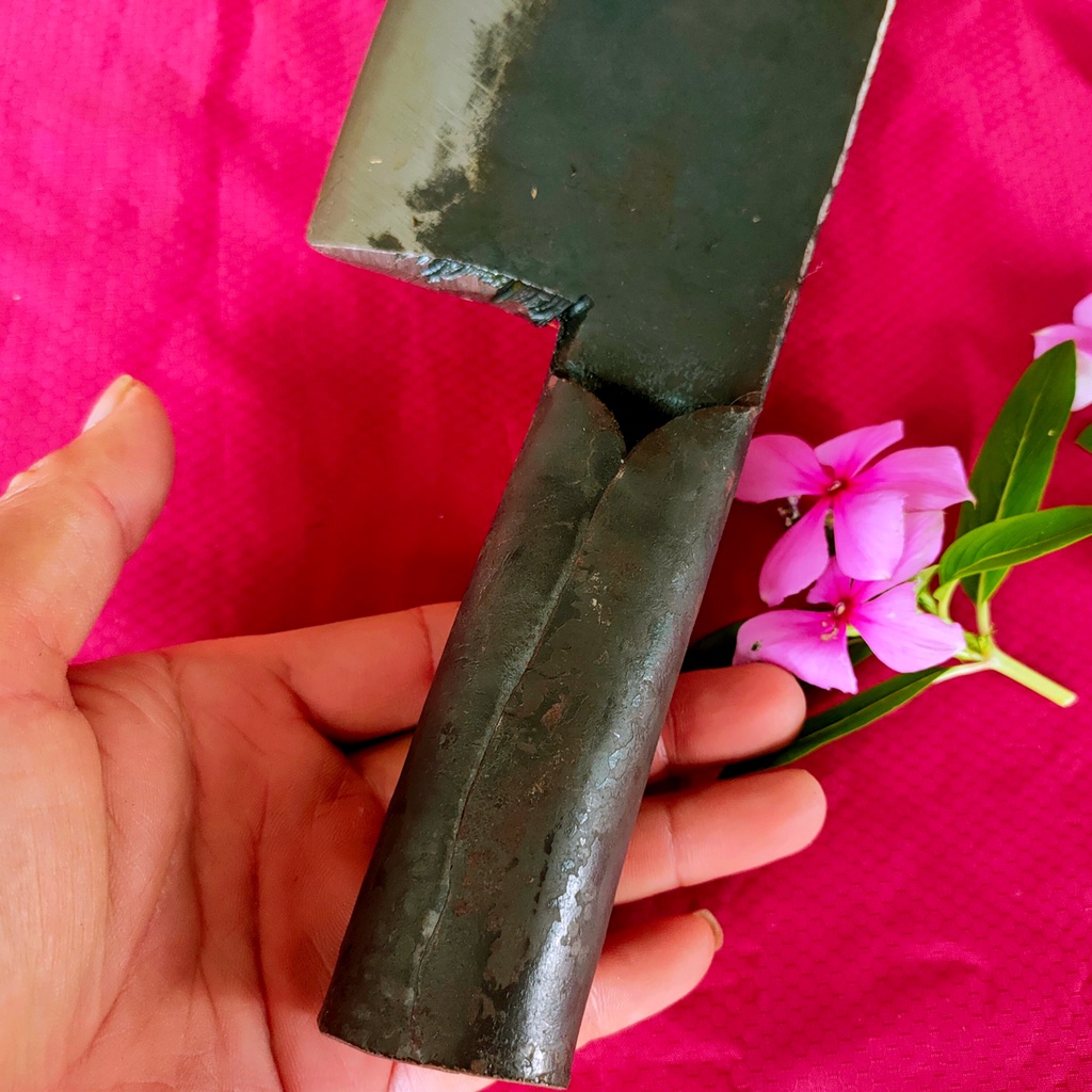 Dao, chặt xương ống, nặng 1.2 kg, nhà bếp, làm bằng thép nhíp ô tô, nguyên miếng,
