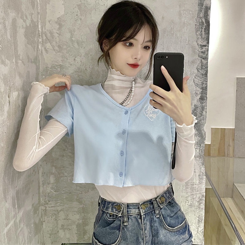 Áo Thun Croptop Tay Ngắn Thời Trang Dành Cho Nữ