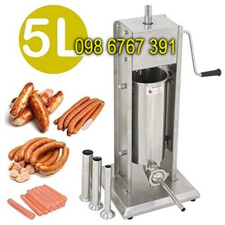 Máy làm lòng. Máy nhồi dồi chó, lòng chó, lòng lợn, dồi sụn, xúc xích, lạp xưởng 5L tay quay