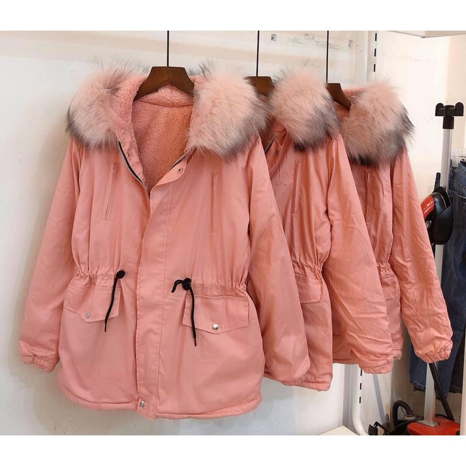 Áo khoác kaki mũ lông(màu đen) | BigBuy360 - bigbuy360.vn