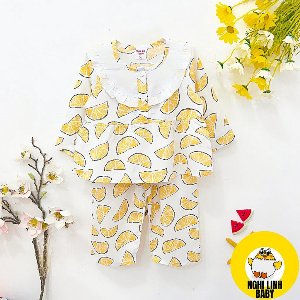 Bộ tole bé gái tay dài quần dài mặc nhà có size từ 9kg đến 36kg - Nghi Linh Baby