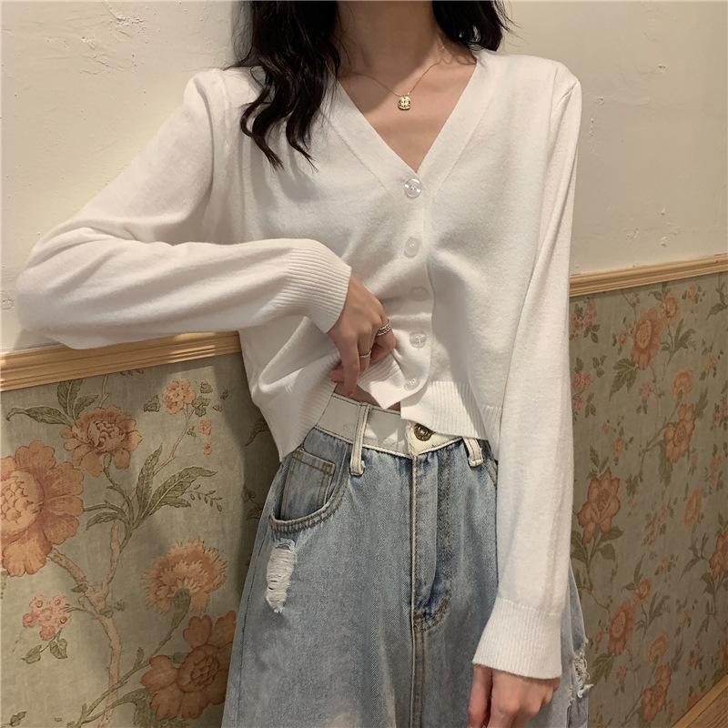 Áo len cardigan croptop nữ dáng ngắn tay dài khoác mỏng nhiều màu phong cách Hàn quốc nhẹ nhàng trẻ trung năng động AL11