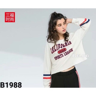 Áo croptop tay dài from rộng California