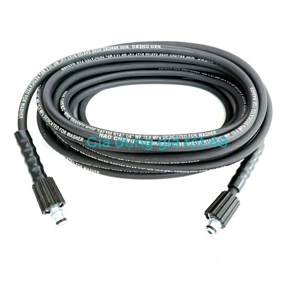 Dây rửa xe lõi thép 10 15 20m, Dây rửa xe áp lực cao ren 22mm