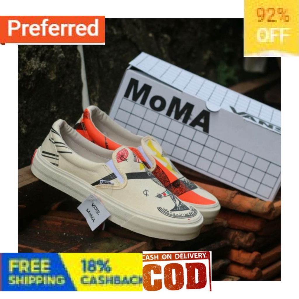 Mới Giày lười Vans Việt Nam màu trắng/đen cho nam và nữ