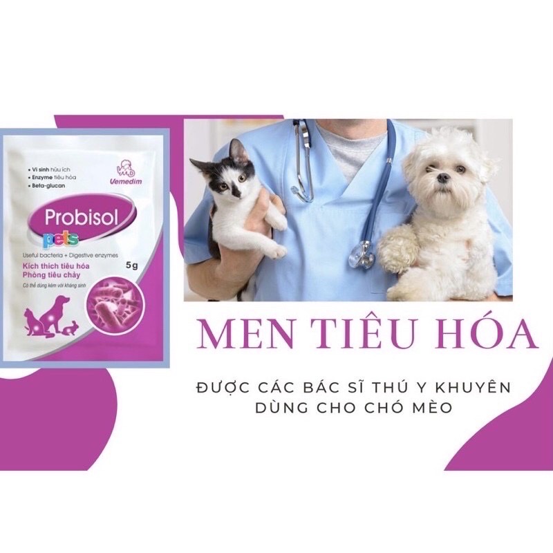 Men tiêu hóa Probisol - Men tiêu hóa cho chó mèo, thỏ, hamster gói 5g