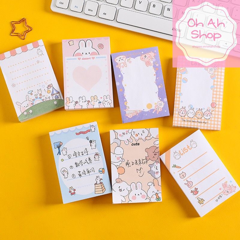 Giấy nhớ Giấy Note Hoạt Hình Cute Dễ Thương 100 Tờ