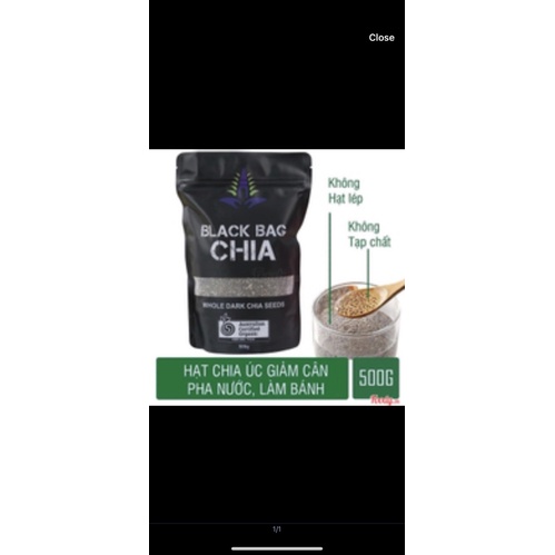 [1KG] Hạt Chia Đen Úc BLACK BAG - hàng nhập khẩu chính hãng 100% (Cam Kết Ko Pha Trộn) date mới túi 500gr | SaiGonFood