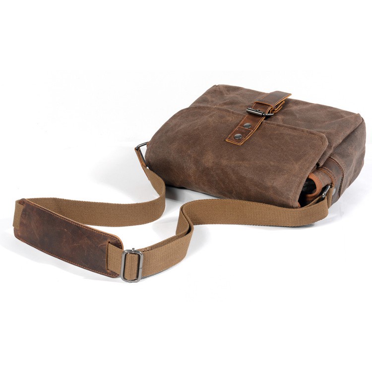 Túi chéo nam canvas da bò sáp Vintage T03 - DU MỤC STORE