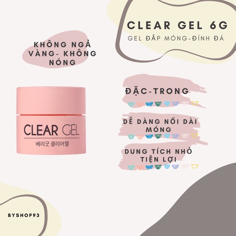 [Very Good nail] Gel đính đá, đắp móng cao cấp Hàn Quốc _Clear gel