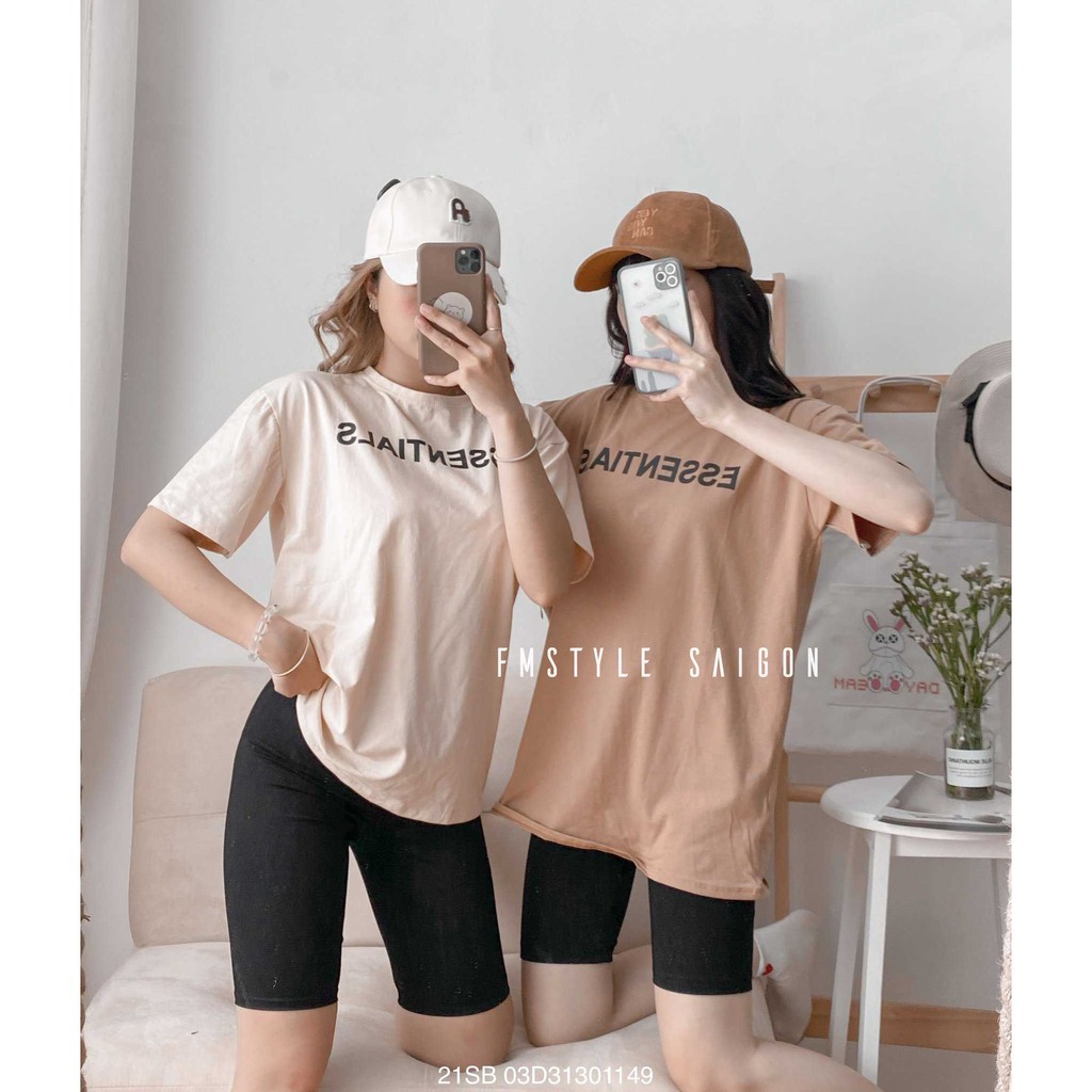 Set áo thun in ESSENTIALS +quần legging ulzzang thời trang nữ Fmstyle Saigon 21SB03D31301