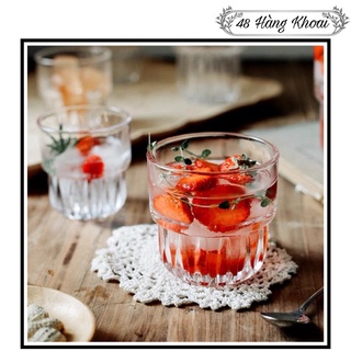 Cốc ly thuỷ tinh đế khía sọc 150ml 250ml Ly thuỷ tinh cafe