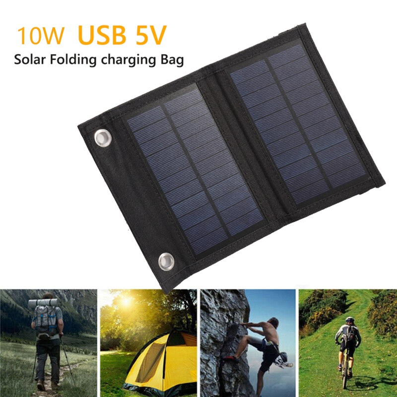 Tấm Sạc Pin Năng Lượng Mặt Trời 10W Cho Cổng USB