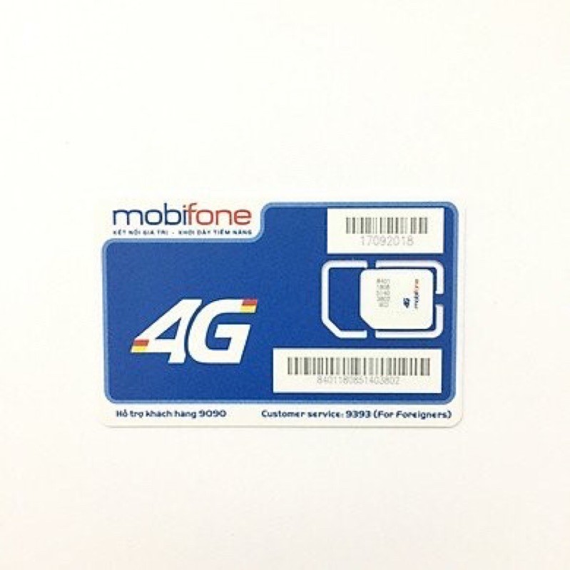 SIM MOBIFONE 4G (TRẮNG TỰ THAY TẠI NHÀ)